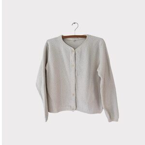 Vintage J Crew Knit 100% Cotton Cardigan Size L Cottagecore Preppy Academia